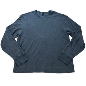 James Perse Brushed Thermal Crew Neck Shirt Cotton Cashmere Black Men's Size 2